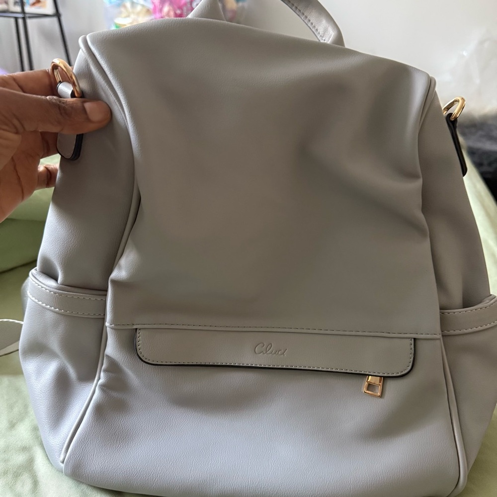Chic Light Gray Women's Backpack - image 2